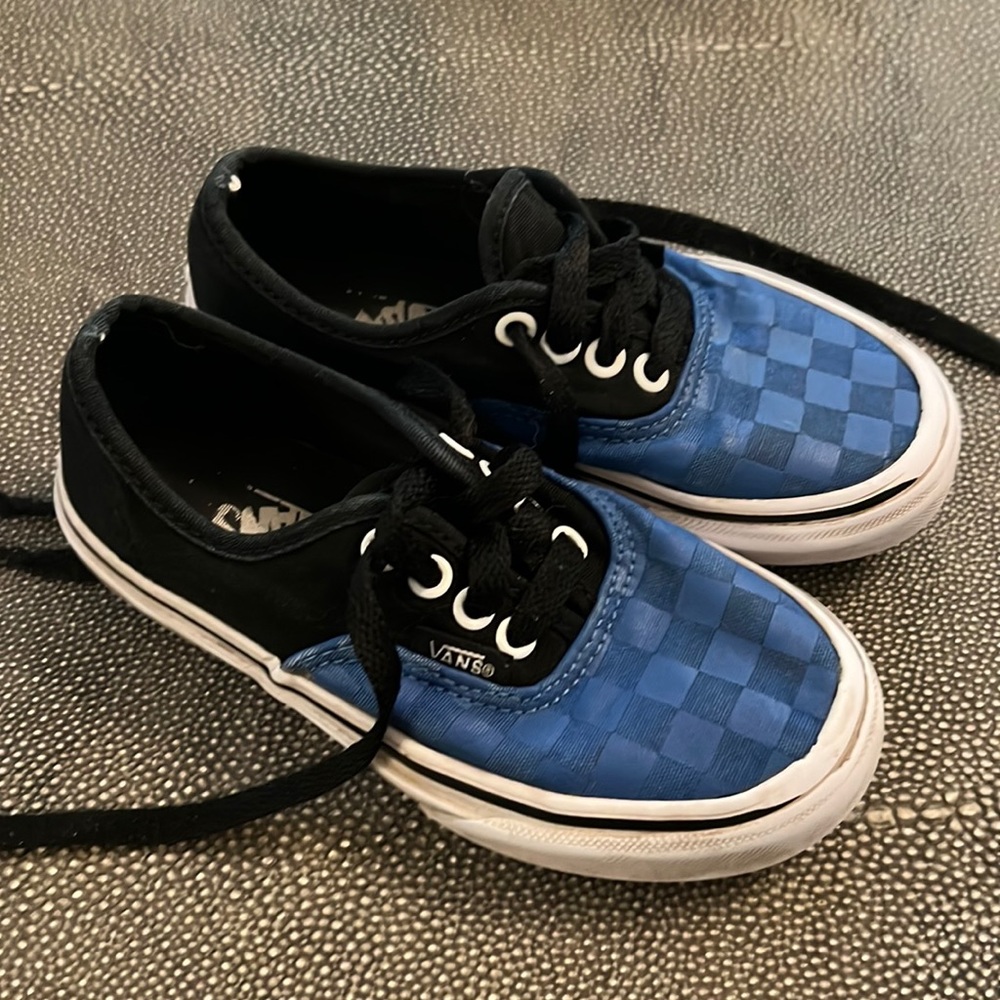 Vans Kids Sneakers - Blue and Black Checkered